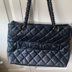 Mario Valentino Black Quilted Shoulder Bag